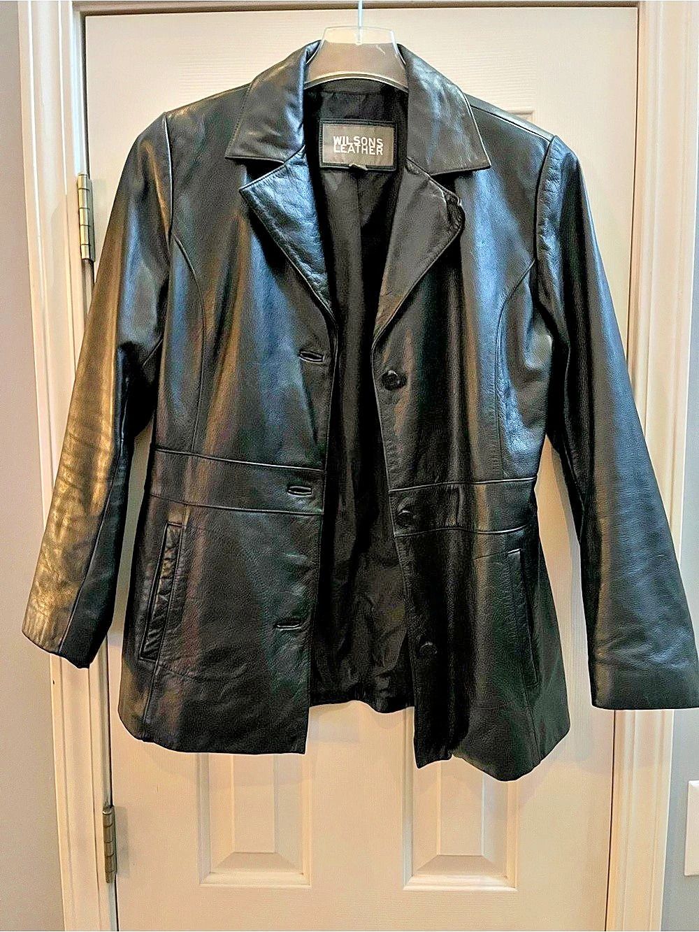 Wilson Leather Black Leather Jacket Size Medium Like New
